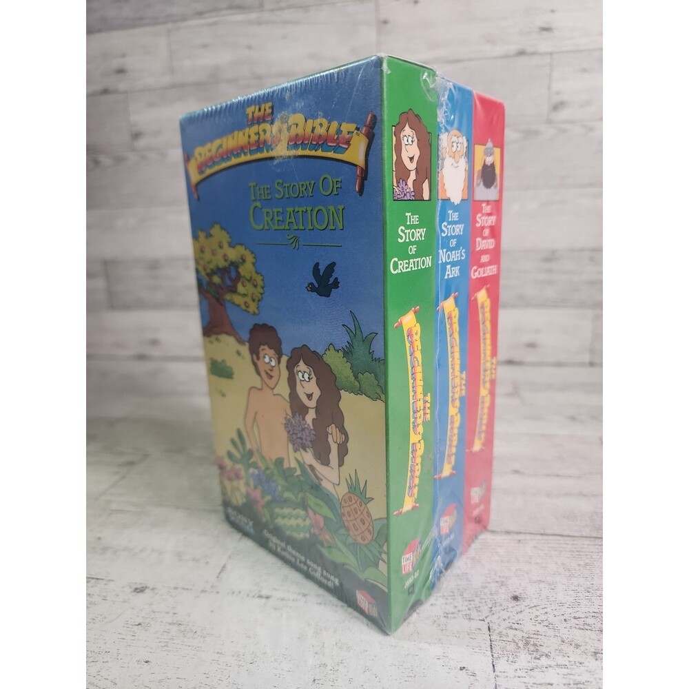 NEW The Beginners Bible VHS Cartoon Movie SEALED 3 PACK Christian Time Life Kids